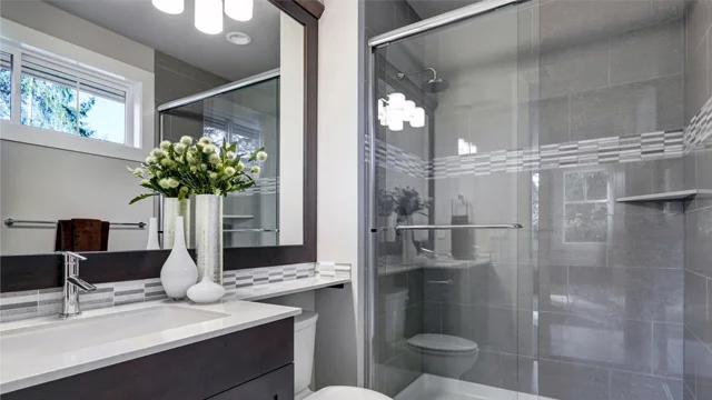Modern frameless glass shower doors