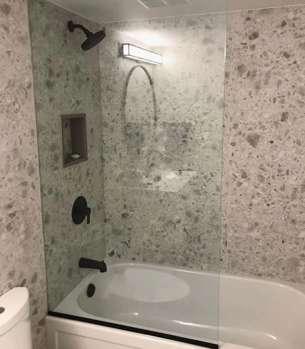 bathtub glass top