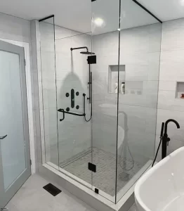 corner shower glass enclosure